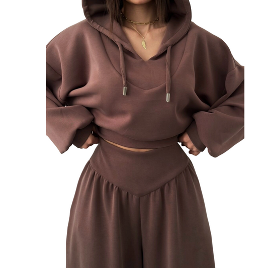 📢📢50 % de réduction !!⏰Women's Crop Hoodie & Wide-Leg Pants Set