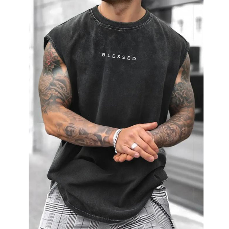 🎽 50% DE RÉDUCTION ! 🔥 Débardeur de Sport Coupe Loose Effet Vintage – Sans Manches, Tissu Respirant, Lavage Acide 🏁