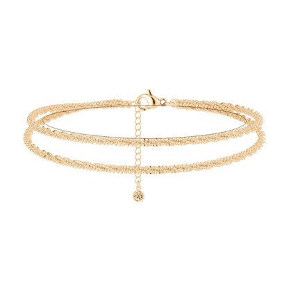 🌺 ACHETEZ 1, OBTENEZ 1 GRATUIT ! ⏳ Bracelet de Cheville en Argent – Multilayer, Étanche & Taille Ajustable 💫