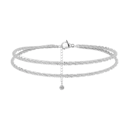 🌺 ACHETEZ 1, OBTENEZ 1 GRATUIT ! ⏳ Bracelet de Cheville en Argent – Multilayer, Étanche & Taille Ajustable 💫