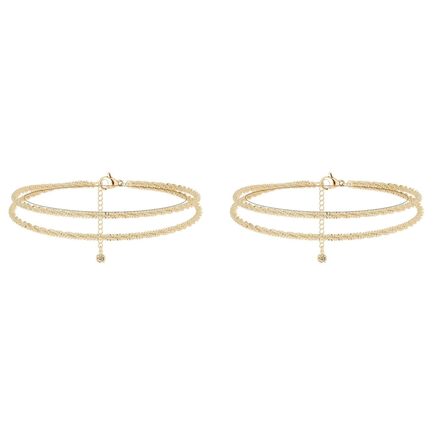 🌺 ACHETEZ 1, OBTENEZ 1 GRATUIT ! ⏳ Bracelet de Cheville en Argent – Multilayer, Étanche & Taille Ajustable 💫