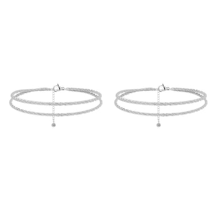 🌺 ACHETEZ 1, OBTENEZ 1 GRATUIT ! ⏳ Bracelet de Cheville en Argent – Multilayer, Étanche & Taille Ajustable 💫