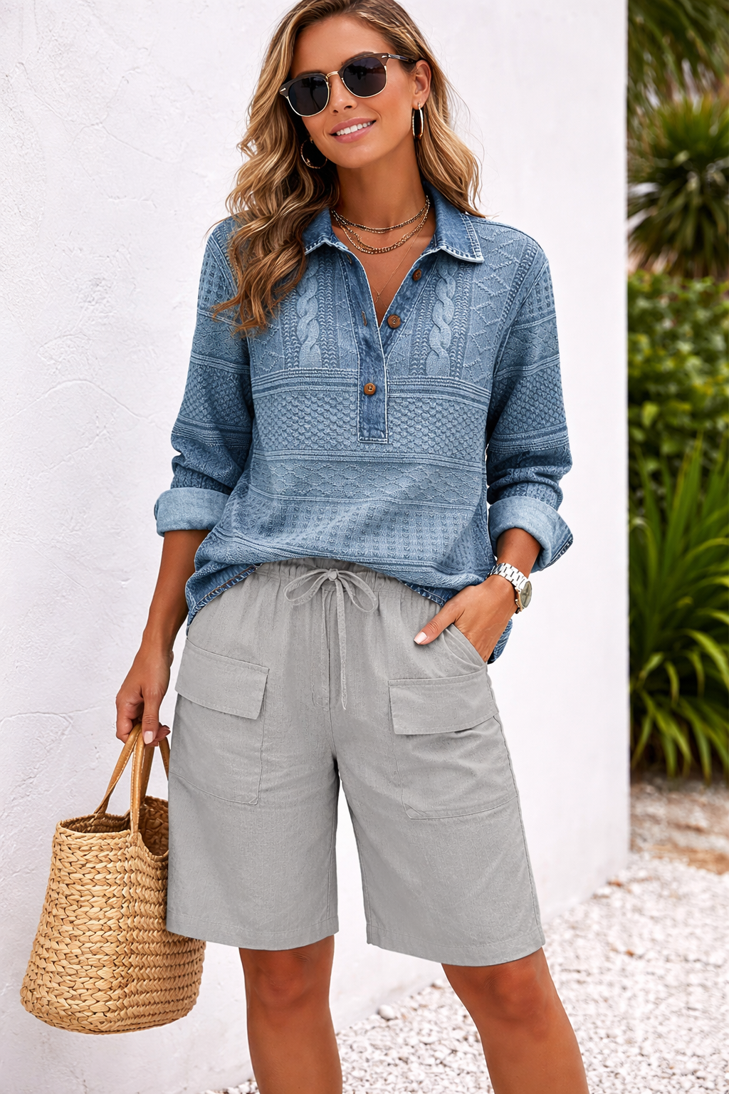 Loriana® Short à taille élastiquée