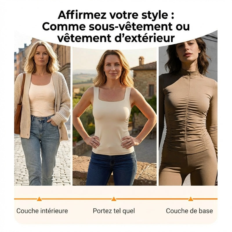 📢📢49% de réduction ! Débardeur Femme avec Soutien-Gorge Intégré – Ultra Confort & Silhouette Parfaite