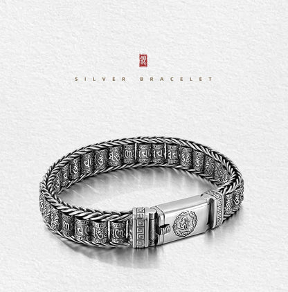 💎 50% DE RÉDUCTION ! 💎 Bracelet Roue de Prière Tibétaine – Argent 925, Porte-Bonheur & Cadeau Saint-Valentin