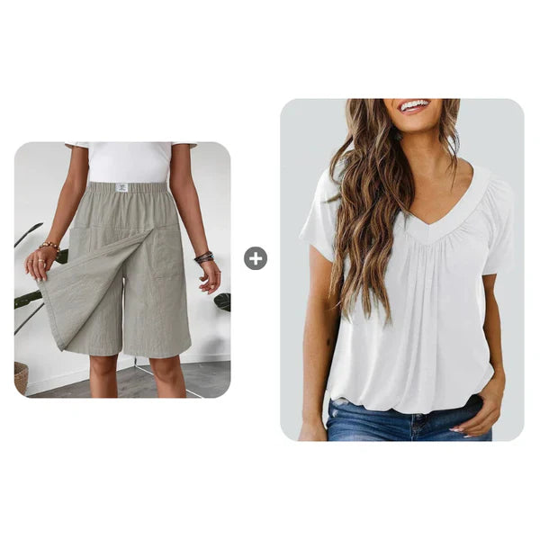 📢📢50 % DE RÉDUCTION !! ⏰Jupe-short décontractée à taille élastique pour femme