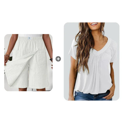 📢📢50 % DE RÉDUCTION !! ⏰Jupe-short décontractée à taille élastique pour femme