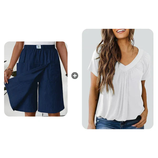 📢📢50 % DE RÉDUCTION !! ⏰Jupe-short décontractée à taille élastique pour femme