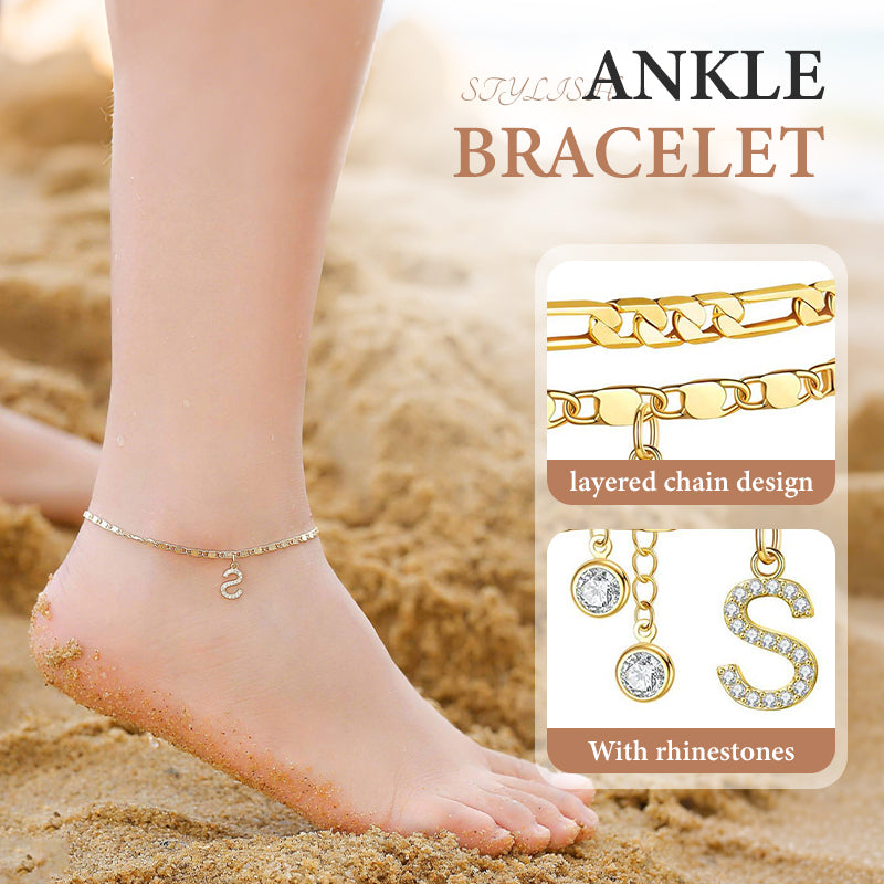 💐50% DE RÉDUCTION ! Bracelet de Cheville 2 Pièces – Style Superposé Tendance 💃🌟【Prix Exceptionnel】