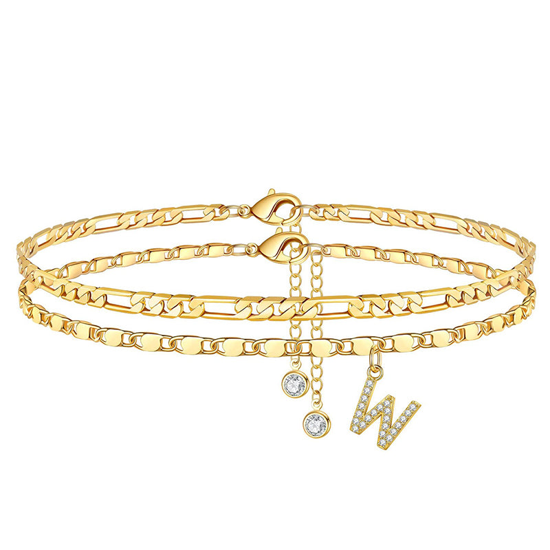 💐50% DE RÉDUCTION ! Bracelet de Cheville 2 Pièces – Style Superposé Tendance 💃🌟【Prix Exceptionnel】