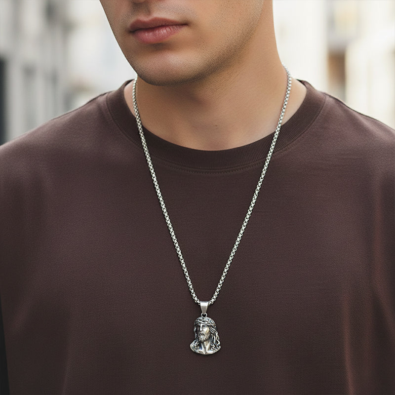 📢📢50% DE RÉDUCTION ! ✨Collier pendentif tête de Jésus