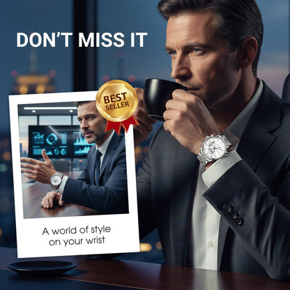 Montre à quartz lumineuse et étanche pour homme