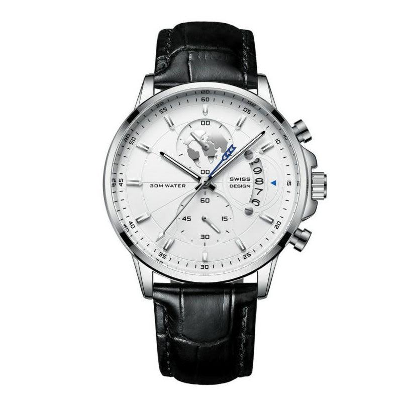 Montre à quartz lumineuse et étanche pour homme