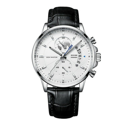 Montre à quartz lumineuse et étanche pour homme