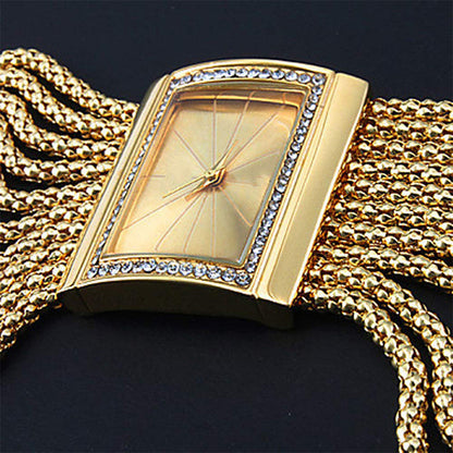 📢📢50 % de réduction ！✨Montre carrée pour femme avec quartz et strass