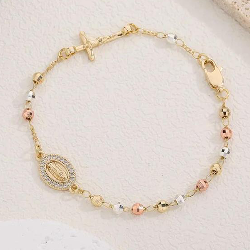 📢📢49 % de réduction !!!✝️Bracelet élégant avec croix en strass