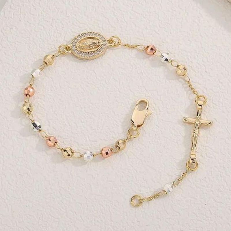 📢📢49 % de réduction !!!✝️Bracelet élégant avec croix en strass