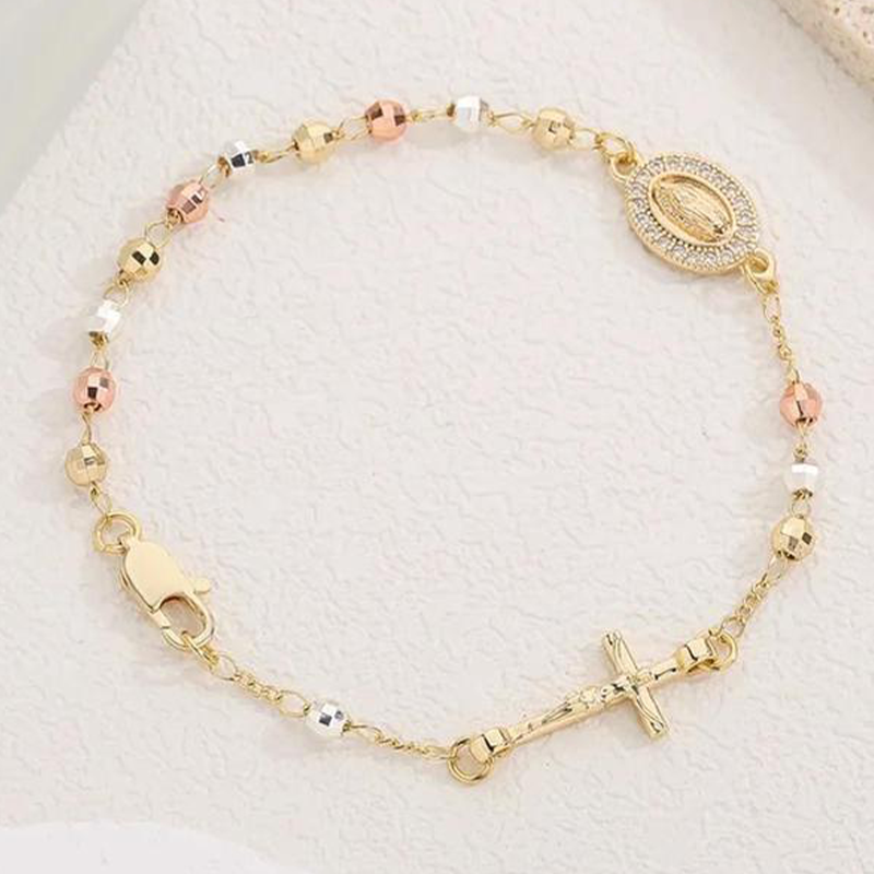 📢📢49 % de réduction !!!✝️Bracelet élégant avec croix en strass