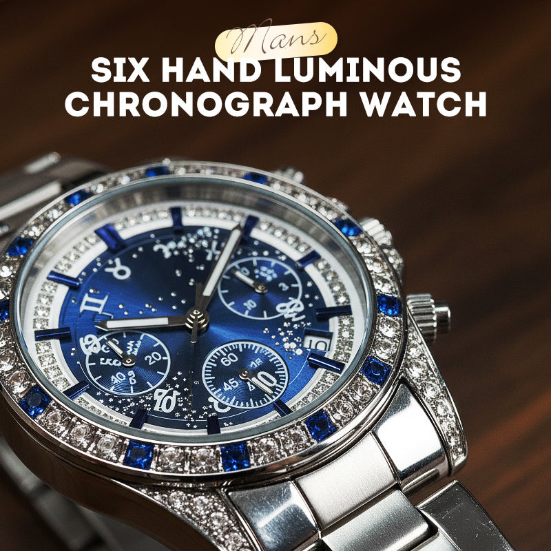 📢📢60 % de réduction !!! 🎅【🎁Le Cadeau de Noël🎁】🎄Montre chronographe lumineuse à six aiguilles pour homme