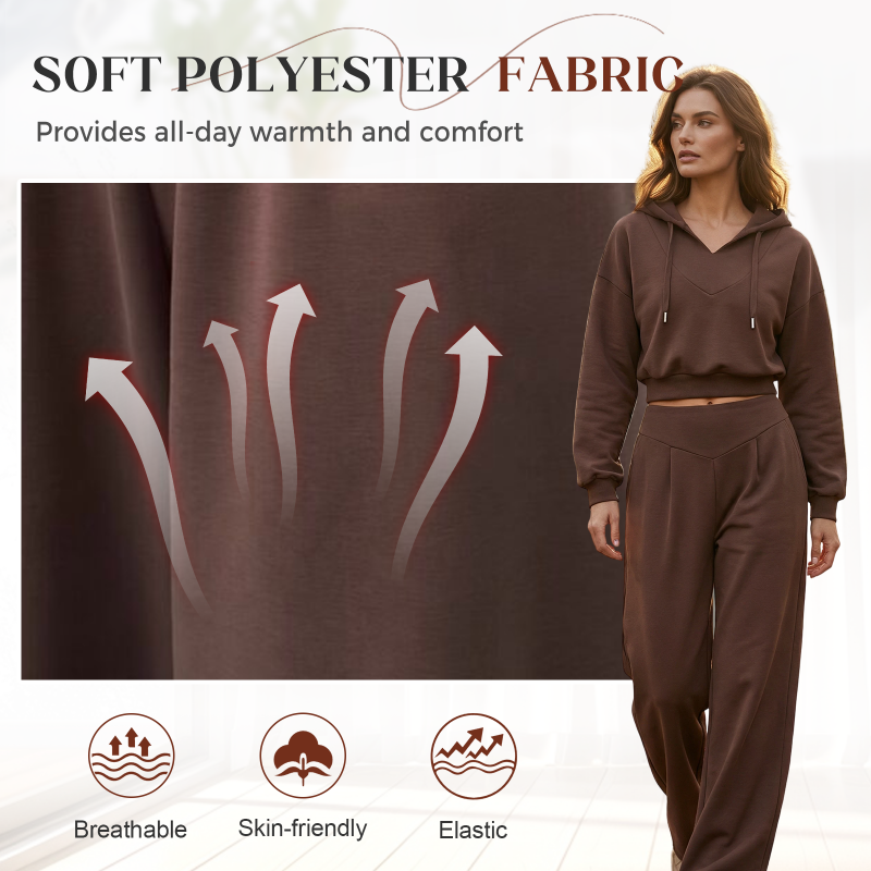 📢📢50 % de réduction !!⏰Women's Crop Hoodie & Wide-Leg Pants Set