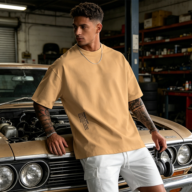 👕✨ PROMO -50% ! T-Shirt Homme Coupe Oversize – Mélange Coton Premium, Imprimé Urbain & Style Décontracté (7 Couleurs, S-4XL)