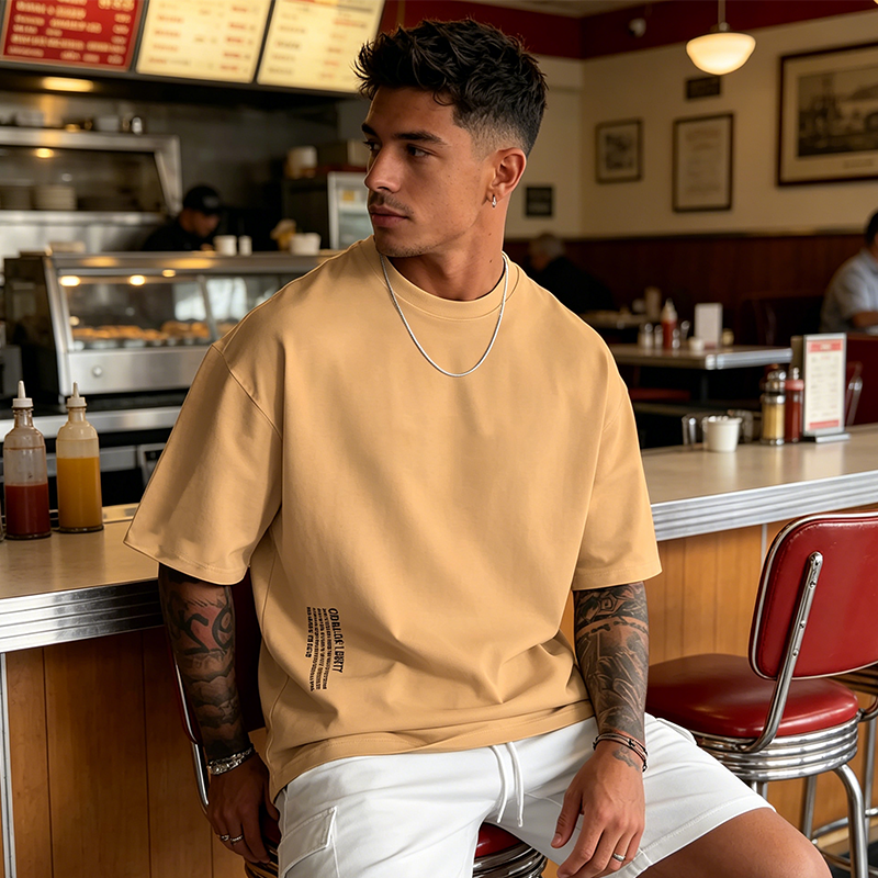 👕✨ PROMO -50% ! T-Shirt Homme Coupe Oversize – Mélange Coton Premium, Imprimé Urbain & Style Décontracté (7 Couleurs, S-4XL)