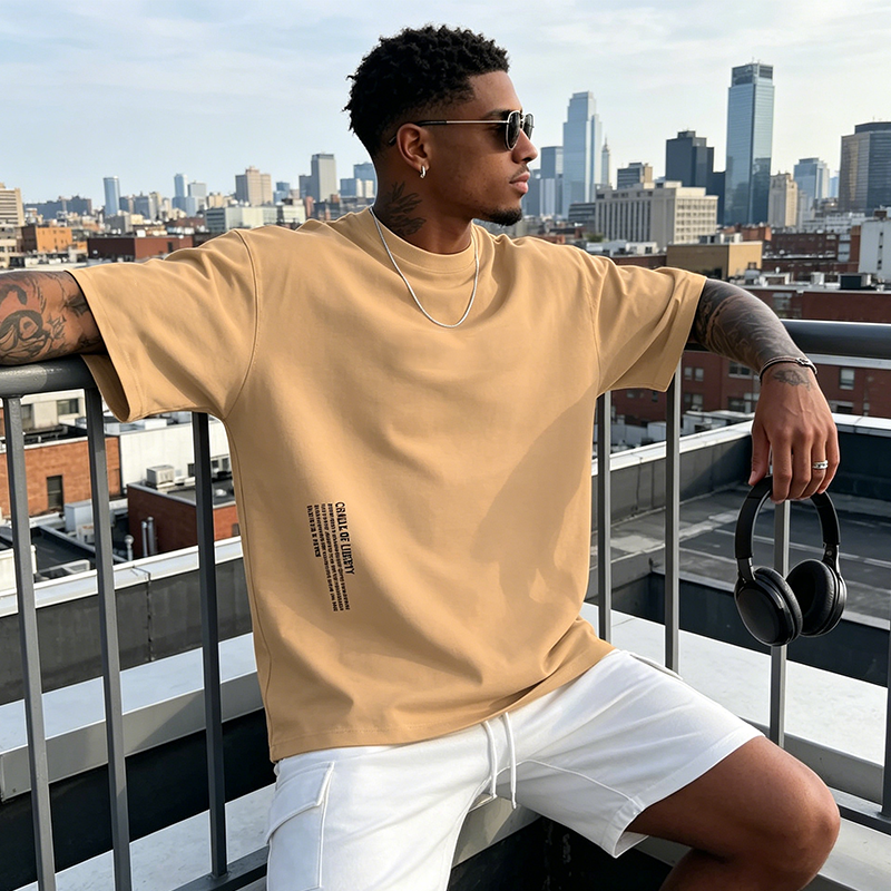 👕✨ PROMO -50% ! T-Shirt Homme Coupe Oversize – Mélange Coton Premium, Imprimé Urbain & Style Décontracté (7 Couleurs, S-4XL)