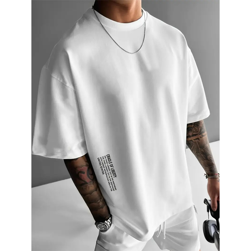 👕✨ PROMO -50% ! T-Shirt Homme Coupe Oversize – Mélange Coton Premium, Imprimé Urbain & Style Décontracté (7 Couleurs, S-4XL)
