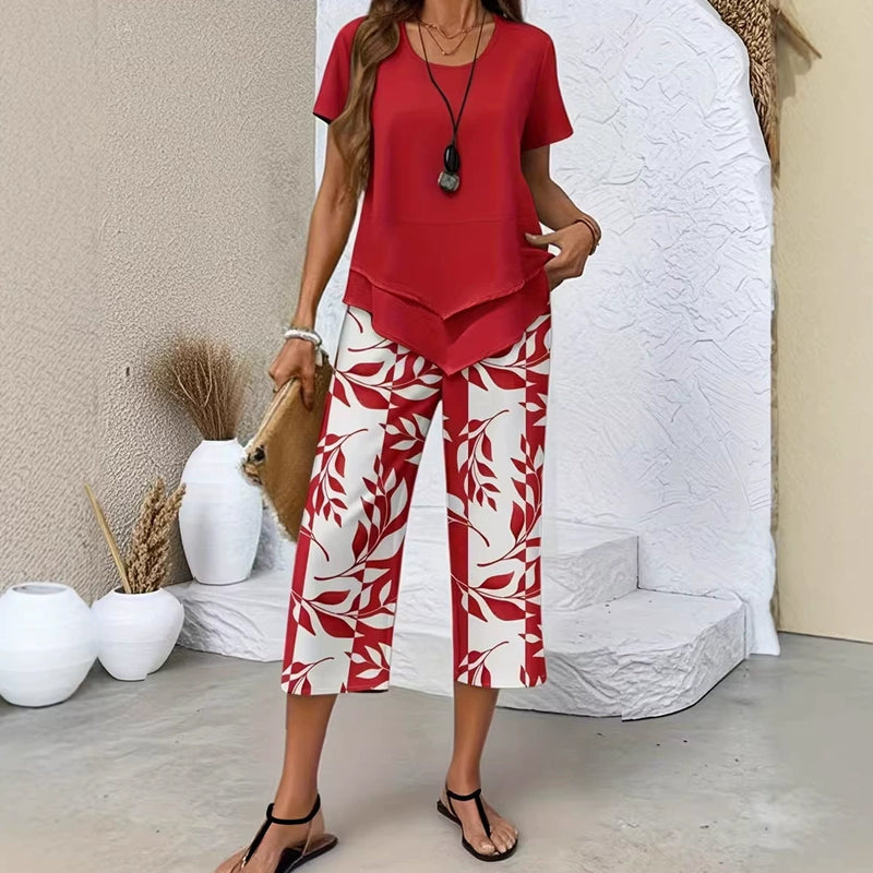 👗50% DE RÉDUCTION ! Ensemble Haut Long & Pantalon Large – Tissu Doux, Look Décontracté ☁️🌿【Offre Limitée】