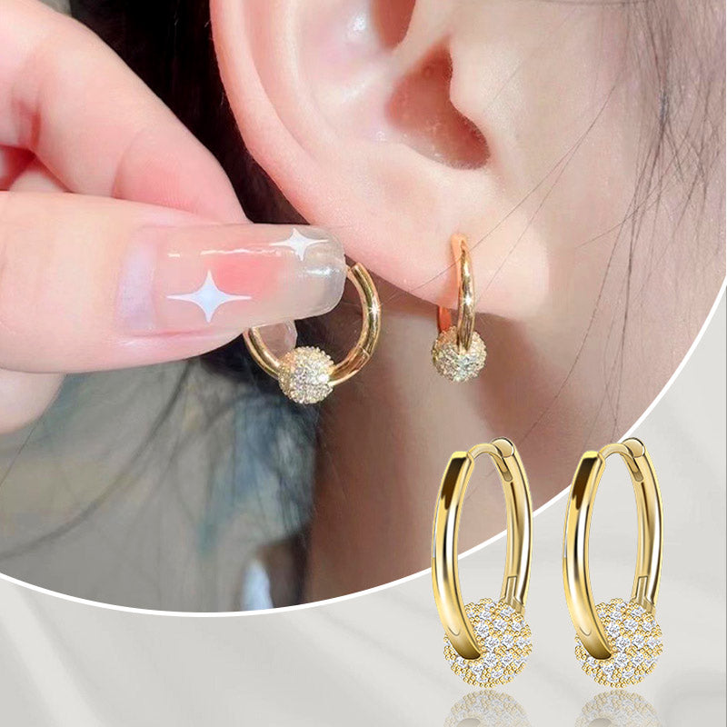🔥Boucles d'oreilles en cercle doré avec petite boule – Hypoallergéniques, éclat durable et idéales pour un usage quotidien🌟