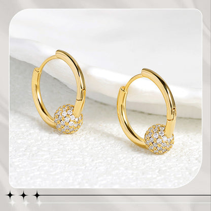 🔥Boucles d'oreilles en cercle doré avec petite boule – Hypoallergéniques, éclat durable et idéales pour un usage quotidien🌟