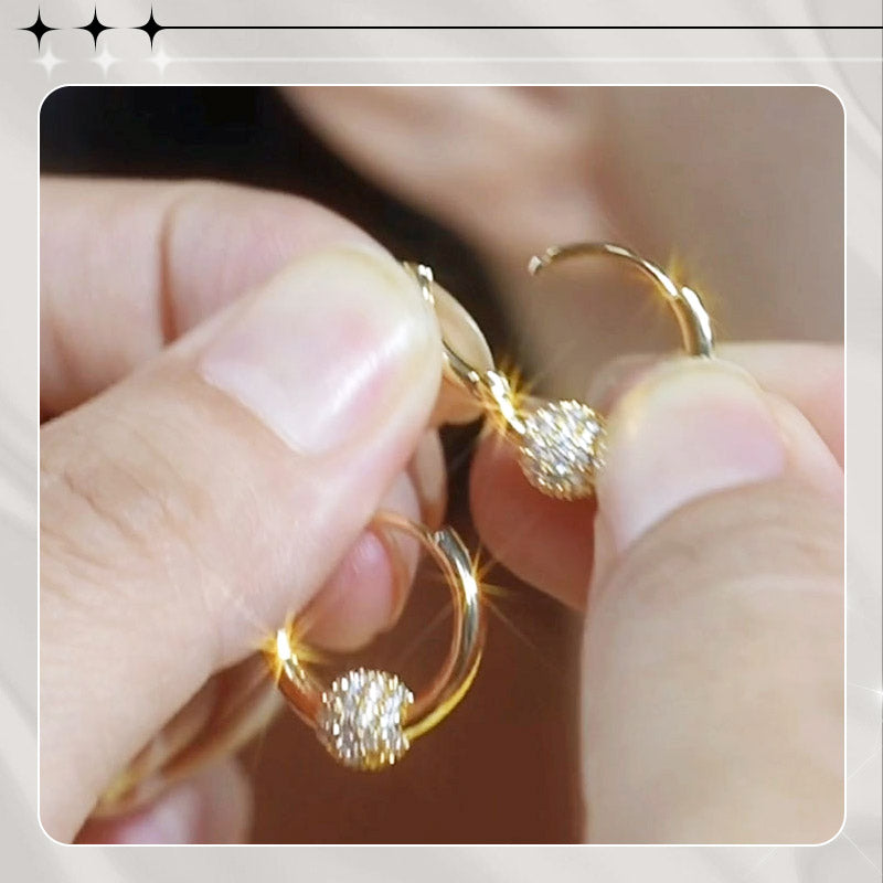 🔥Boucles d'oreilles en cercle doré avec petite boule – Hypoallergéniques, éclat durable et idéales pour un usage quotidien🌟