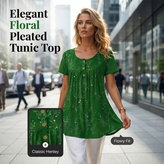 ✨🌸Top fleuri à plis – ample, confortable et élégant