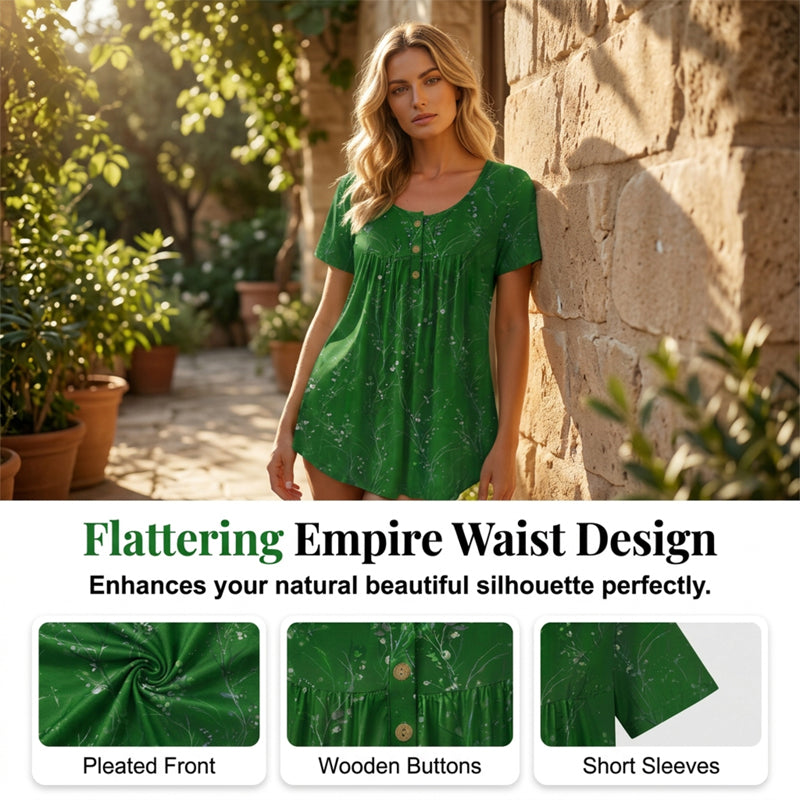✨🌸Top fleuri à plis – ample, confortable et élégant