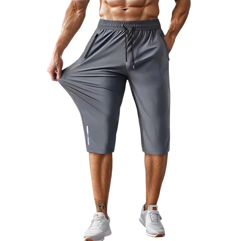 🩳🏃‍♂️✨ PROMO LIMITÉE -50% ! Pantalon de Sport Capri Homme – Séchage Rapide, Extensible & Poches Zippées (Noir/Gris/Vert Armée/Bleu, S-XL)