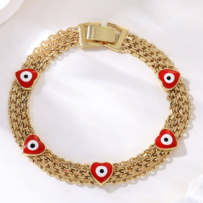 ✨ Cadeau parfait 💕 Bracelet de style bohème avec pendentifs "mauvais œil" et éléphant