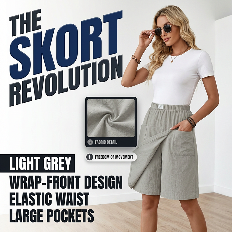 📢📢50 % DE RÉDUCTION !! ⏰Jupe-short décontractée à taille élastique pour femme